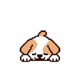 ドット絵ブルドッグのゲーム風スタンプのスタンプ3（動きの見本）